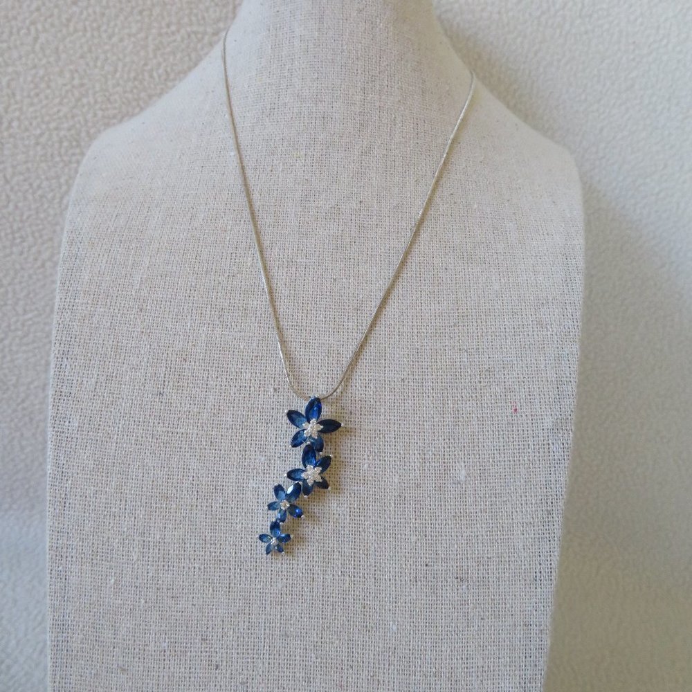 Fire & Ice Sterling and Blue Quartz Necklace